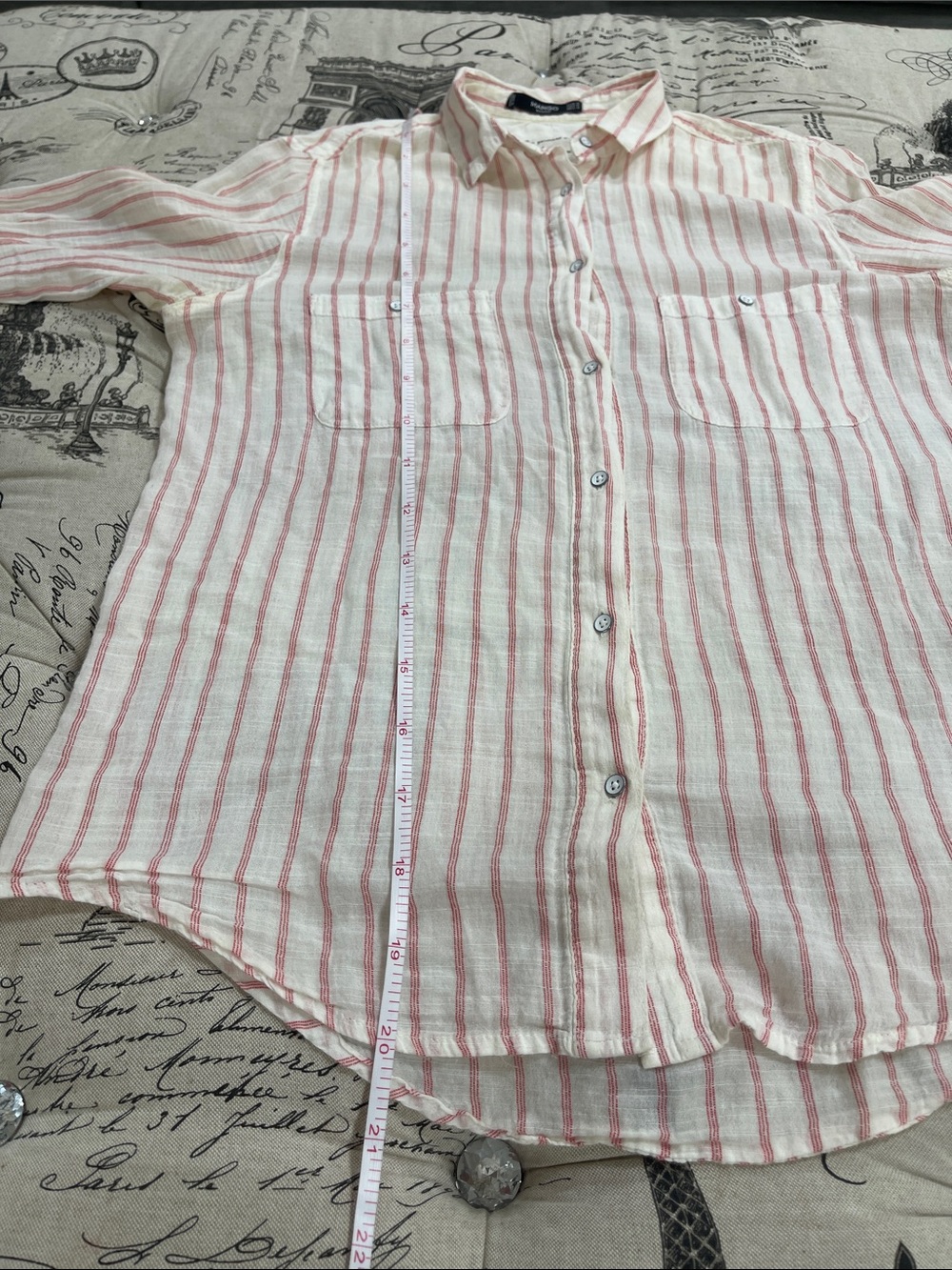🇨🇦 Mango Semi-Transparent Button-Down Shirt - Picture 9 of 11